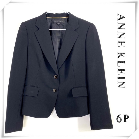 ANNE Klein Classic Blazer Jacket in Black - Picture 1 of 7